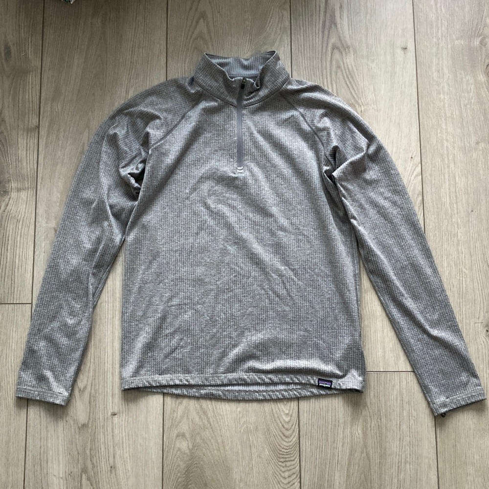 Patagonia Capilene Baselayer Half Zip Long Sleeve Shirt Top Kids XXL 16-18 Gray